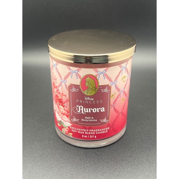 Bath & Body Works Other - Bath & Body Works Disney Princess Aurora Candle 8oz Soy Wax Rose Sandalwood